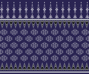bag pattern,blue back pattern, Geometric Ethnic pattern,
Native American tribal fabric, tile, carpet, vector,
illustration design, on navy blue background
