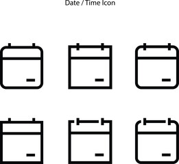 Calendar icon. Calendar planner icon collection. Reminder: organizer event signs, business schedule, date, notification, and other information. 