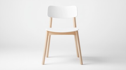Modern White Chair with Wooden Legs chair modern white seating furniture minimalist design interior