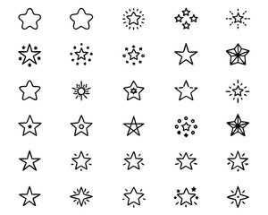 Fototapeta premium Collection of celestial body graphics featuring thin adjustable outlines in black yellow cyan and magenta for versatile design applications