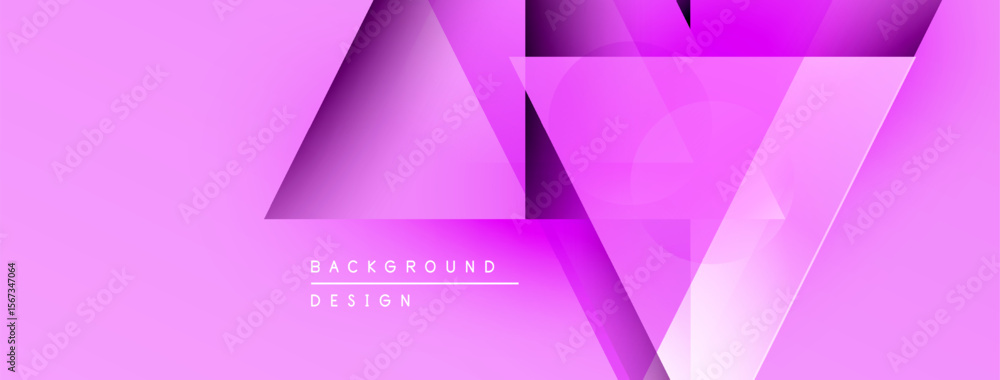 Poster abstract pink background. geometric shapes overlap creating dynamic visual effect. modern design ele