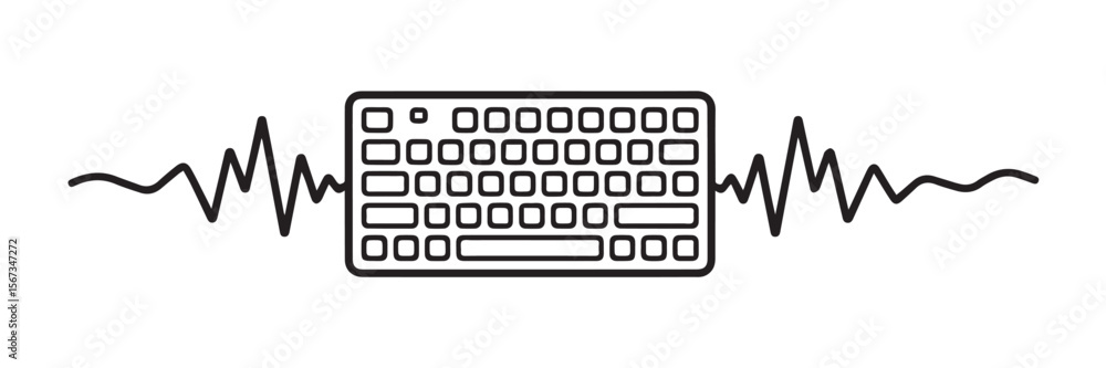 Aufkleber close-up of a qr code on a mobile phone screen with a black computer keyboard in the background, sym