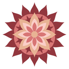 Spiked Floral Mandala with Textured Core and Bold Edges