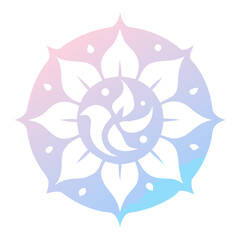 Pastel Blend Background with Ghostly Mandala Traces