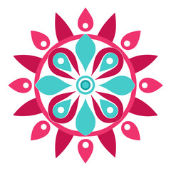 Teardrop Spiral Mandala Radiating from Daisy-Like Center