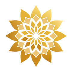 Obraz premium Elegant Gold Mandala with Gradient Hues on Ivory Canvas