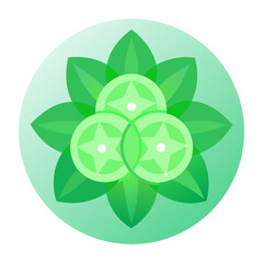 Mystical Green Mandalas over Blurred Natural Background