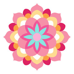 Bubblegum Fantasy Mandala in Playful Color Palette