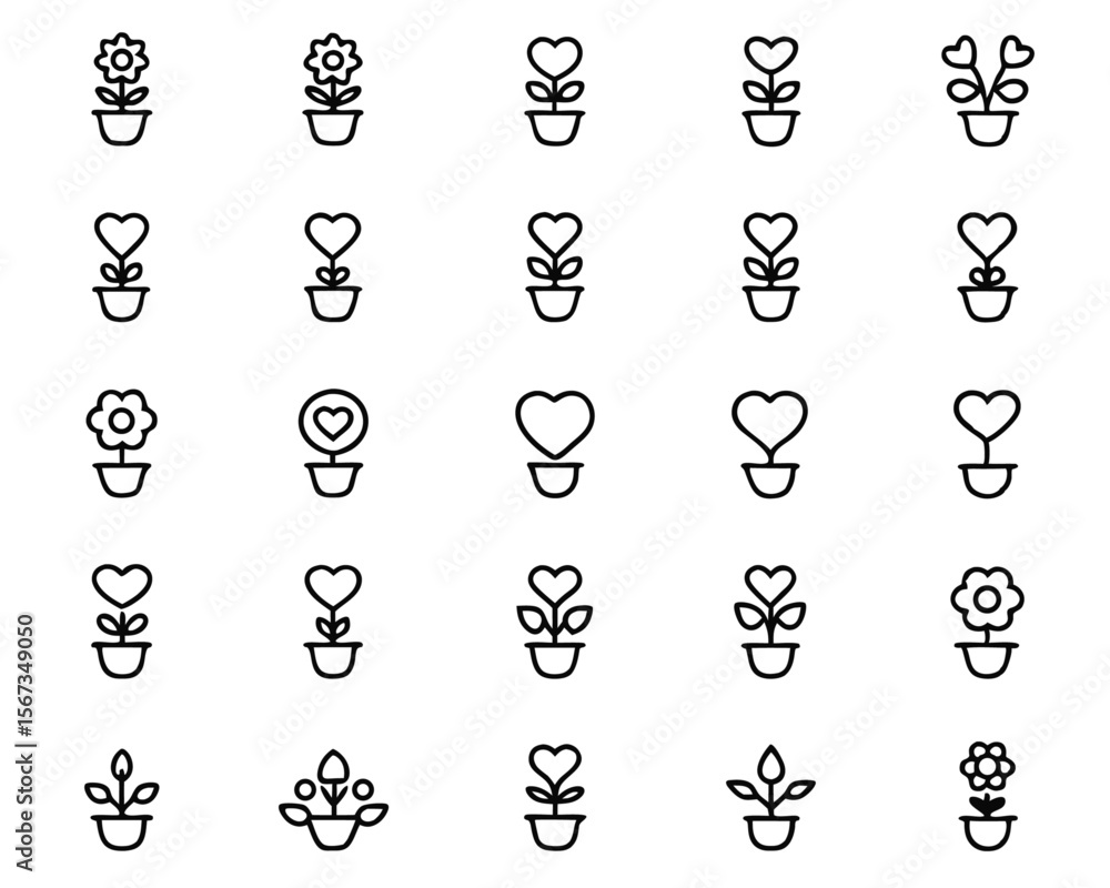 Poster charming botanical emblem featuring a heart shaped leaf presented in three distinct artistic interpr