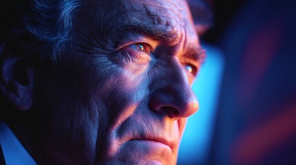 Close-Up of Mature Corporate Executive Showing Determination