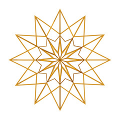 Obraz premium Fine Gold Mandala with Sharp Edges and Dot Accents on White