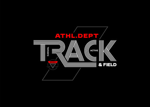 track and field graphic t-shirt design, ATHLETIC SPORT.