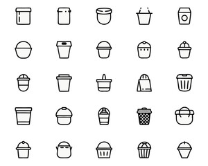 A minimalist thin lined graphic representation of a water container designed with a clean flat aesthetic suitable for digital interfaces and branding applications