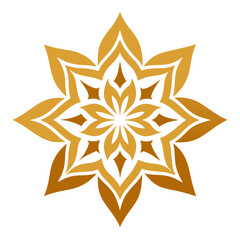 Gilded Royal Mandala with Floral Star in Metallic Elegance