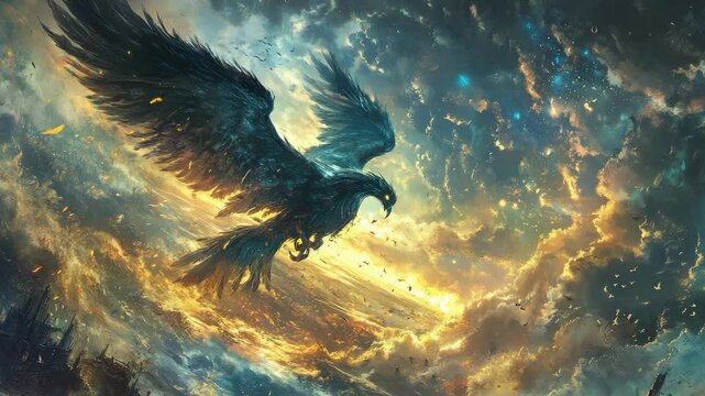 An image of a bird flying in the sky