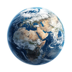 Blue Planet Earth – Realistic Isolated Globe on Transparent Background

