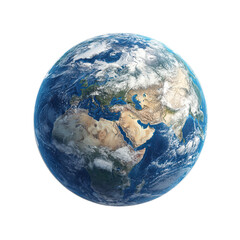 Blue Planet Earth – Realistic Isolated Globe on Transparent Background


