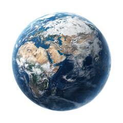 Blue Planet Earth – Realistic Isolated Globe on Transparent Background

