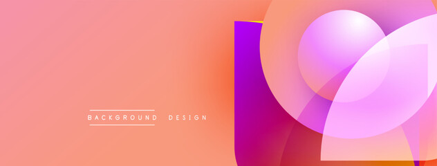 Abstract gradient background. Overlapping circles create dynamic visual effect. Soft pinks, purples, oranges blend seamlessly. Modern design element.