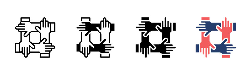 Obraz premium Teamwork icon sheet multiple style collection