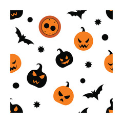 Seamless Halloween Pattern with Spooky Design Elements