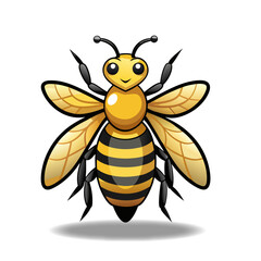Cute Bee Cartoon Characters suitable for children's clothing designs