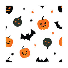 Seamless Halloween Pattern with Spooky Design Elements