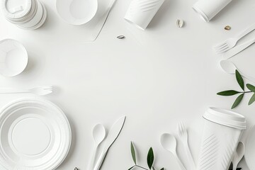 Clear Pixel Picture of Composition of Disposable Tableware