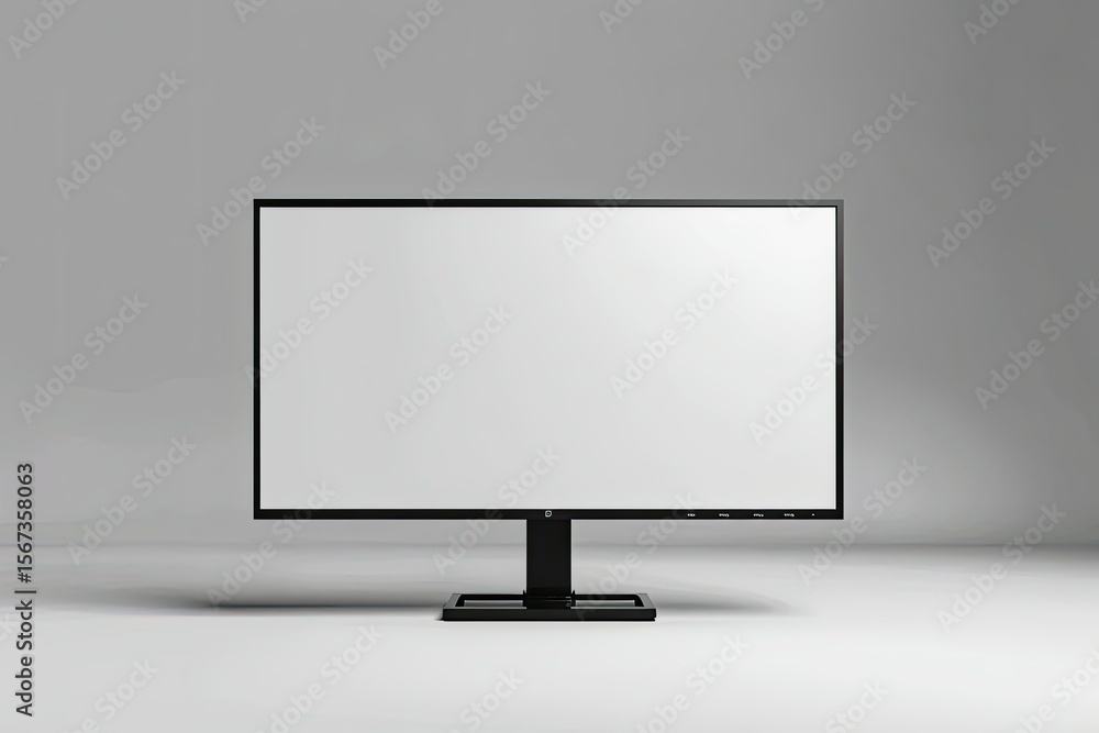 Wall mural flawless image of computer monoblock monitor display isolated , 3d render