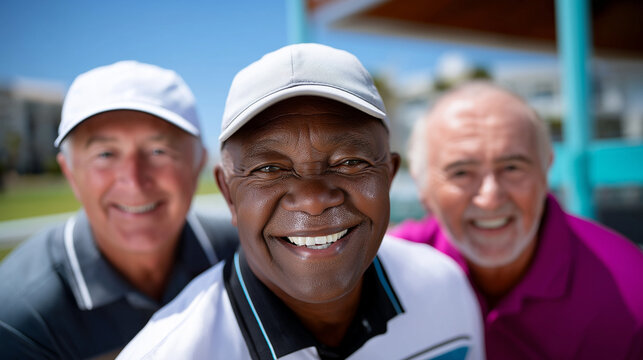 Seniors Enjoying Golf on a Sunny Afternoon Together