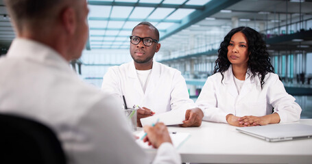 Diverse Medical Staff Recruitment Panel Interviews Hospital Customer Care