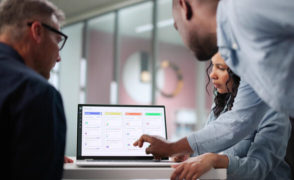 Busy Business Analyst Uses Software