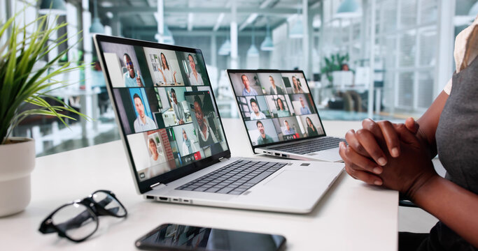 Virtual Meeting With African American Businesswoman