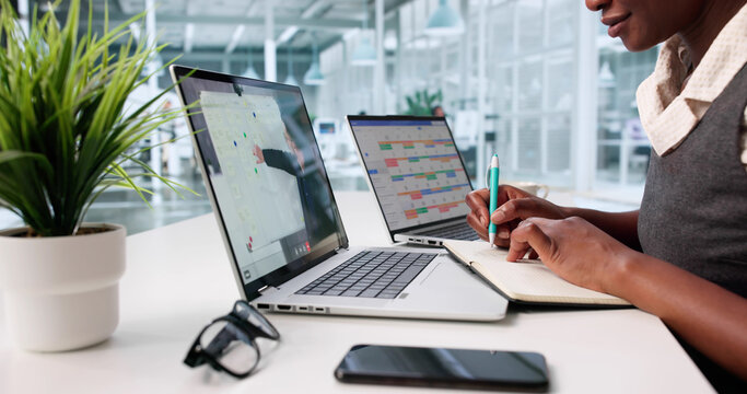 African American Woman Studying Time Management