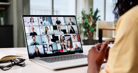 Professional African Woman Holds Virtual Elearning Seminar