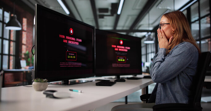 Woman Protecting Her Business From Cyber Security Breach