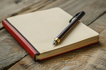 Vibrant Image of a Notebook and Pen Are on a Table with a Pencil and a Pen