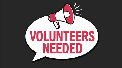 Volunteer recruitment campaign seeking volunteers for community service and charity events now hiring