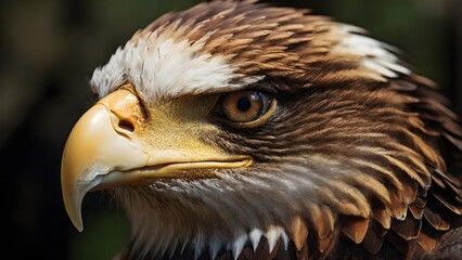 Detailed and sharp close-up captures the intense gaze and majestic presence of a golden eagle.