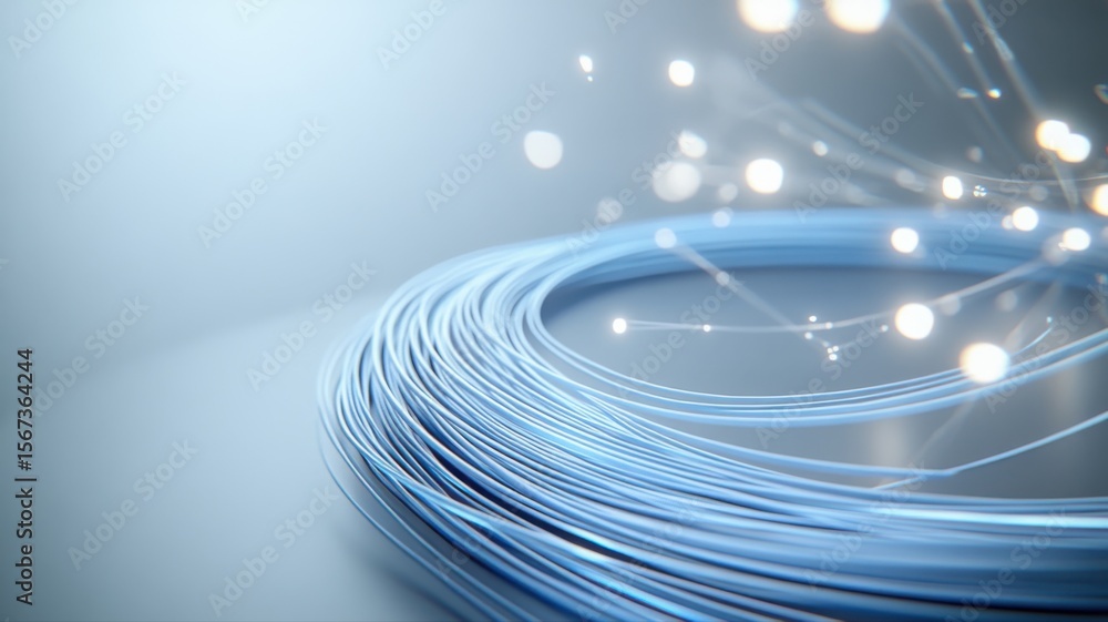Poster high speed fiber optics network connection - data transmission concept network data transmission ai