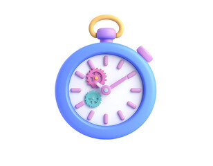 Pastel 3D Stopwatch Illustration