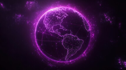 Obraz premium Digital Earth Global Network Communication Technology network digital global communication globe ai