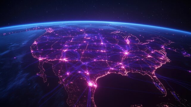 USA Digital Connectivity Network from Space network digital usa space connectivity data technology