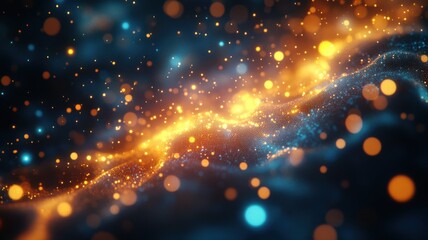 Abstract Glowing Particle Wave Background abstract background wave particles light glow digital flow