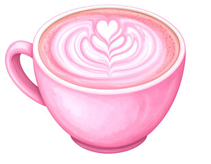 Pink Latte Illustration
