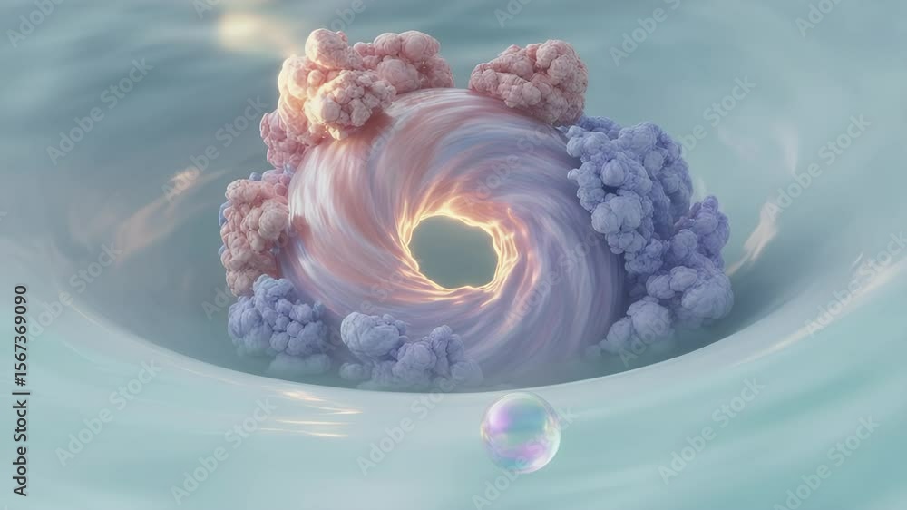 Poster abstract cloud formation: a mesmerizing abstract rendering of celestial clouds swirling in a vortex,