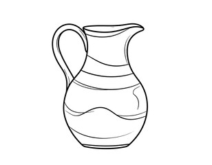 Striped Pitcher Illustration