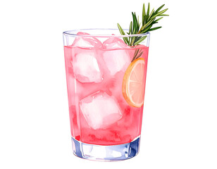 Pink Drink Watercolor Illustration