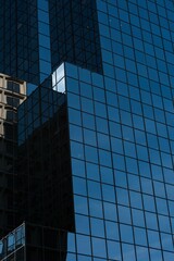Close-up of glass office building
