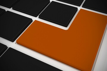 Black keyboard with orange key